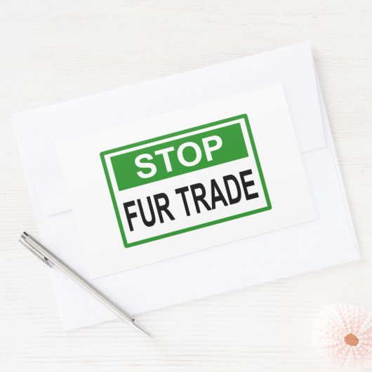 Femaler Handel stoppen Grün Rechteckiger Aufkleber (Umschlag)