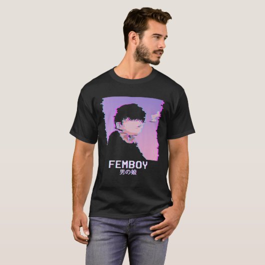 Femboy Japanese Emo Vaporwave Aesthetic LGBTQ Gay T-Shirt (Vorne ganz)