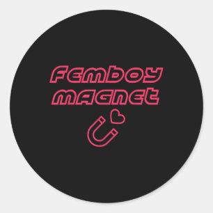 Femboy Magnet Design Runder Aufkleber