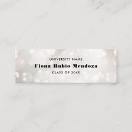 Femine White Bokeh Pearl Abschluss Name Beilage Mini Visitenkarte