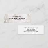 Femine White Bokeh Pearl Abschluss Name Beilage Mini Visitenkarte (Vorne/Hinten)