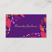 Feminée Colorful Tropical Blume Blumenschrift Visitenkarte (Vorderseite)