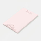 feminin pink, einfach blumenminimal botanisch post-it klebezettel (angewinkelt)