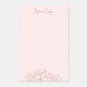 feminin pink, einfach blumenminimal botanisch post-it klebezettel (Vorderseite)