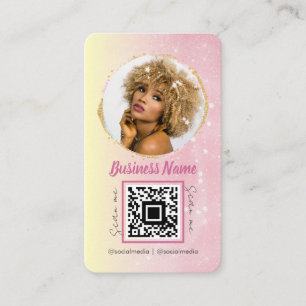 Feminin Social Media Rose Gold Pink Glitzer Visitenkarte