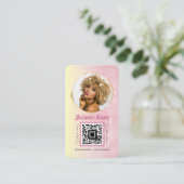 Feminin Social Media Rose Gold Pink Glitzer Visitenkarte (Stehend Vorderseite)