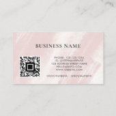Feminine Abstrakt Blush Pink Beauty Boho QR Code Telefonnummerkarte (Rückseite)