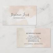 Feminine Abstrakt Watercolor Paint Piazza Boho Telefonnummerkarte (Vorne/Hinten)