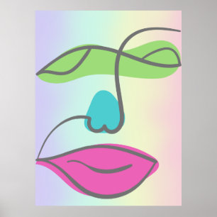 Feminine Abstrakte Gesichtshaut Form Grunge Brush  Poster