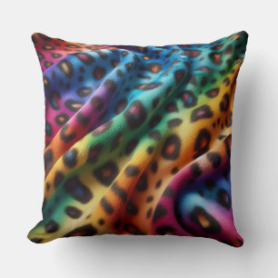 Feminine Akzente Regenbogen-Leoparden-Druck Kissen