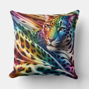 Feminine Akzente Regenbogen-Leopardenprint Kissen
