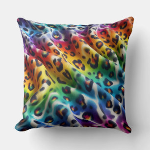 Feminine Akzente Regenbogen-Leopardenprint Kissen