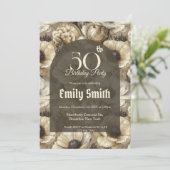 Feminine Anemones Accent Her Birthday Einladung (Stehend Vorderseite)