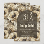 Feminine Anemones Accent Her Birthday Einladung (Vorne/Hinten)