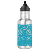 Feminine Aqua Blue Swirl Personalisiert Edelstahlflasche (Rechts)