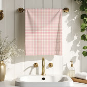 Feminine Bath Towel Rose Gold Plaid for Mom Badhandtuch Set