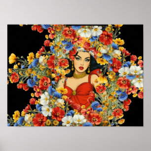 Feminine Beauty Wall Kunst - Frau Poster