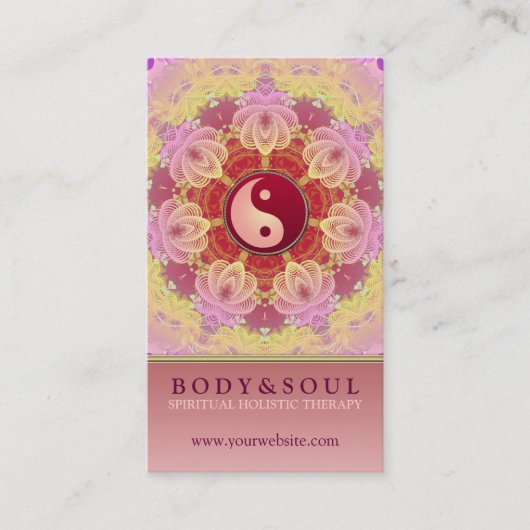 Feminine Beauty YinYang Holistic Business Card Visitenkarte (Vorderseite)