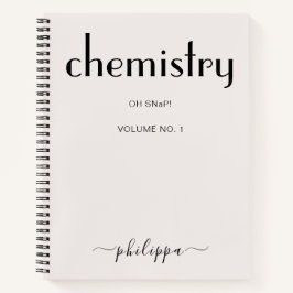 Feminine Beige Black Personalisiert Chemist-Notebo Notizblock