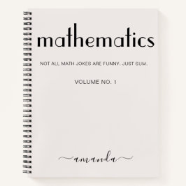 Feminine Beige Personalisierte Mathematik Notizblock