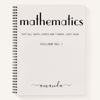 Feminine Beige Personalisierte Mathematik Notizblock