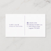 Feminine Blassviolet Gold Willow Tree Leaf Muster Visitenkarte (Rückseite)