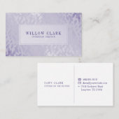 Feminine Blassviolet Gold Willow Tree Leaf Muster Visitenkarte (Vorne/Hinten)