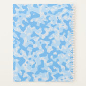 Feminine Blue Camouflage Monogram Design Planer (Rückseite)