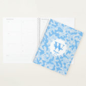 Feminine Blue Camouflage Monogram Design Planer (Anzeige)