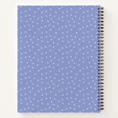 Feminine Blue Dots Muster Monogramm Notizblock (Rückseite)