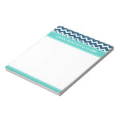 Feminine Blue Zickzack Individuelle Name Notizblock (Rotiert)