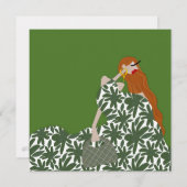 Feminine Blumengarten Party Mode Illustration Einladung (Vorne/Hinten)