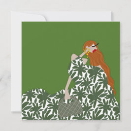 Feminine Blumengarten Party Mode Illustration Einladung