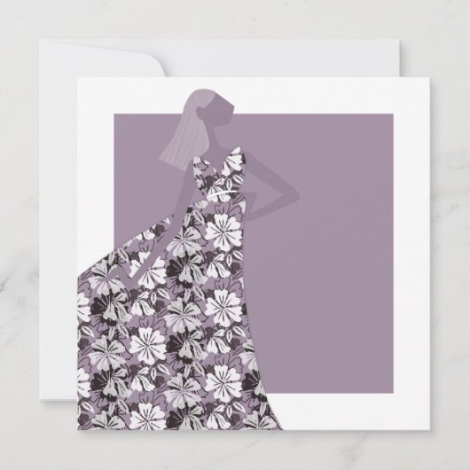 Feminine Blumengarten Party Mode Illustration Einladung (Vorderseite)