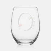 Feminine Blumenmonogramm: Buchstabe O Weinglas Ohne Stiel (Rückseite)