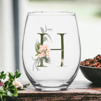 Feminine Blumenmonogramm der Buchstaben H