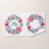 Feminine Blumenmonogramm Handtuch (Handtuch)
