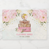 Feminine Blush Blume Travel Brautparty Favoriten Schaumweinetikett (Einzelnes Label)