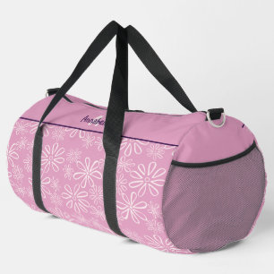 Feminine Blush Doodle-Muster auf rosa Duffle Bag