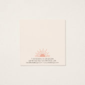 Feminine Blush Pink Boho Sun Earring Display Card (Rückseite)