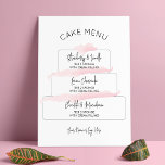Feminine Blush Pink Eleganter gestufter Kuchen Aro Poster<br><div class="desc">Feminine 3-Tier Kuchen Geschmackskarte mit einer Hochzeit Kuchen Grafik und Platz für Ihre Geschmacksnamen für jede Ebene. Dieses farbenfrohe,  rosafarbene Hochzeitszeichen ist ideal,  um personalisierte Kuchengerichte für Ihren Kuchen-Bar,  Ihre Hochzeitsfeier oder Ihre Kuchen-Boutique zu kreieren. Mehr Tier Optionen in unserem Shop!</div>
