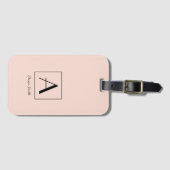 Feminine Blush Pink Monogram Initial Script Chic Gepäckanhänger (Vorderseite (Horizontal))
