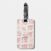 Feminine Blush Pink-Muster Monogram-Gepäckmarke Gepäckanhänger (Rückseite vertikal)