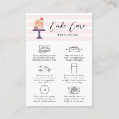 Feminine Blush Pink Watercolor Art Cake Care Card Visitenkarte (Vorderseite)