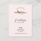 Feminine Blush Pink Watercolor Art Cake Care Card Visitenkarte (Rückseite)