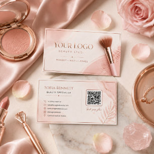 Feminine Blush Roségold-QR-Code-Salon-Branding Visitenkarte
