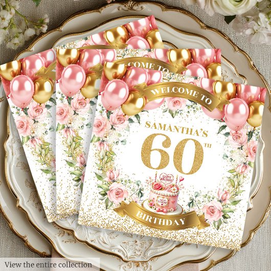 Feminine Boho 60. Geburtstag Napkins Gold Details Serviette