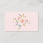 Feminine Boho Blush Blush Pink Roses Baby Dusche Begleitkarte (Rückseite)