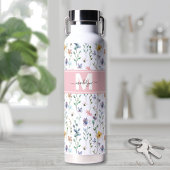 Feminine Boho Botanical Script Monogram Trinkflasche