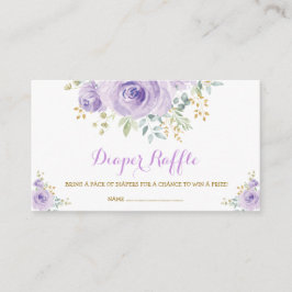 Feminine Boho Lila Floral Lilac Rose Babydusche Begleitkarte